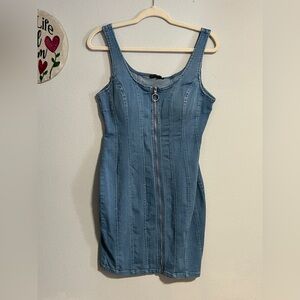 Haute Monde Light Blue Denim Mini Dress